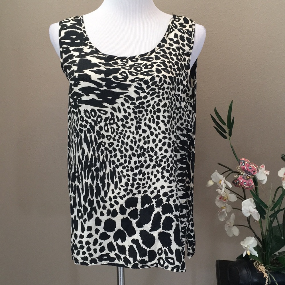 Dorman 100% Silk Leopard Tank Top